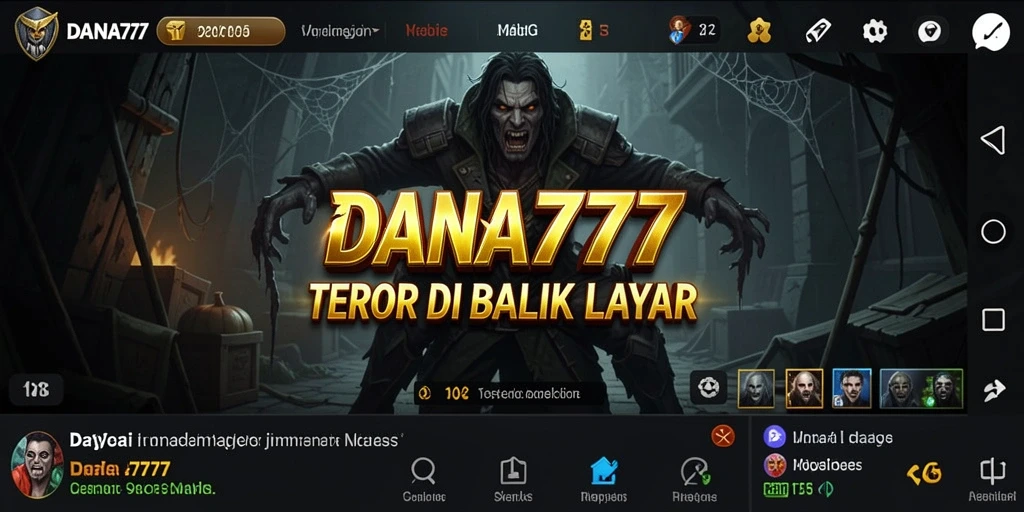 Gameplay seram DANA777 dengan suasana mencekam.