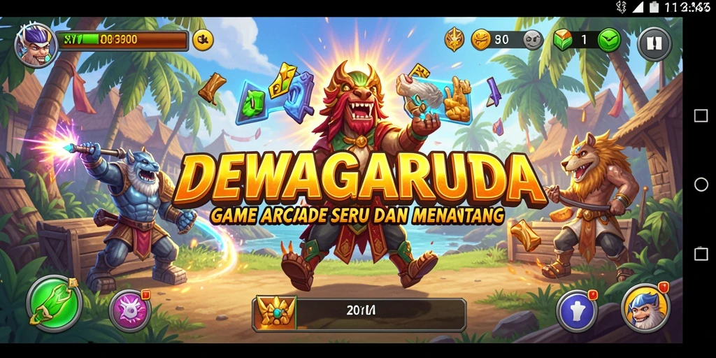Screenshot gameplay DEWAGARUDA yang penuh aksi dan tantangan.
