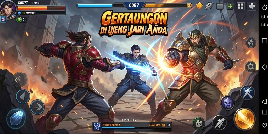 Screenshot GOD77 menampilkan aksi pertarungan yang mendebarkan.