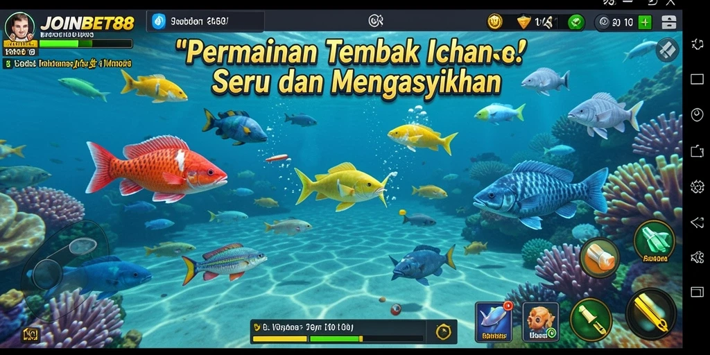 Screenshot utama JOINBET88 menampilkan momen seru menembak ikan.