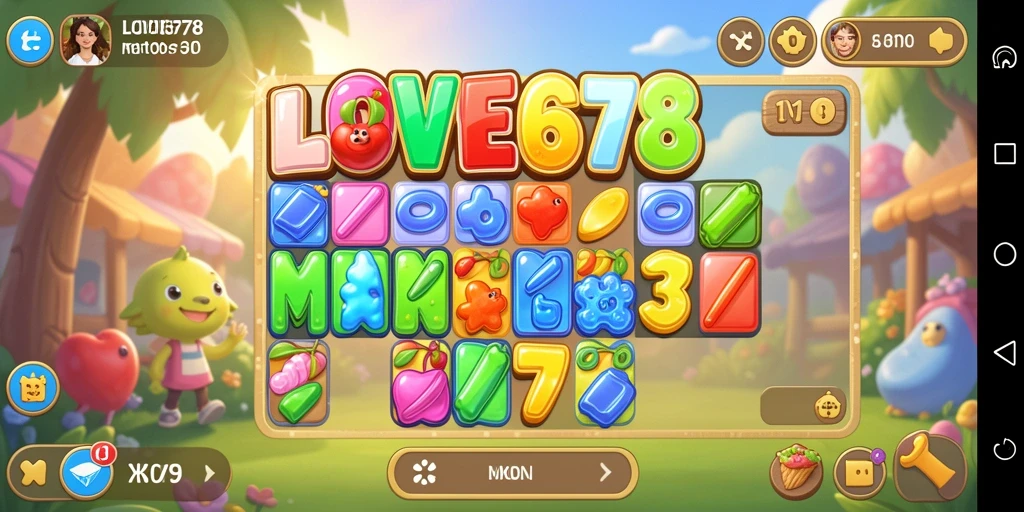 Screenshot gameplay LOVE678 dengan tantangan Match-3 yang seru.