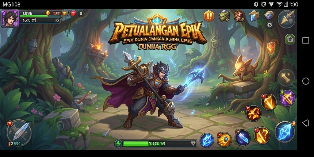 Tampilan gameplay RPG yang mendebarkan di MG108.