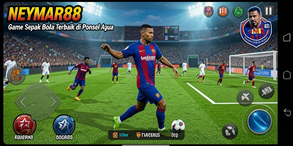 Tampilan gameplay seru di NEYMAR88 dengan aksi sepak bola yang mendebarkan.
