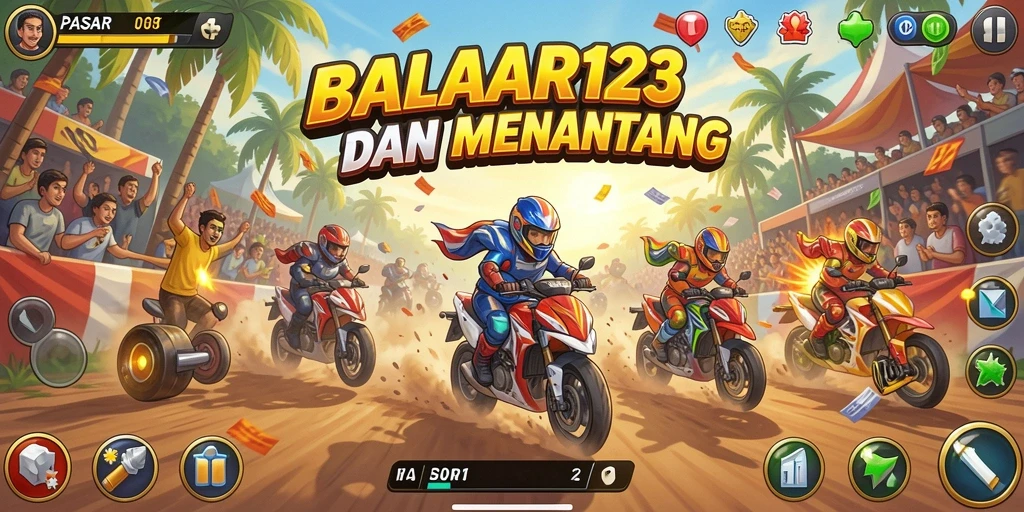 Tampilan gameplay PASAR123 yang mendebarkan dalam balapan Racing.