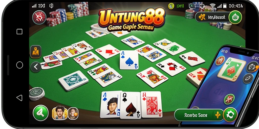 Screenshot gameplay UNTUNG88 dengan suasana bermain Gaple yang seru.
