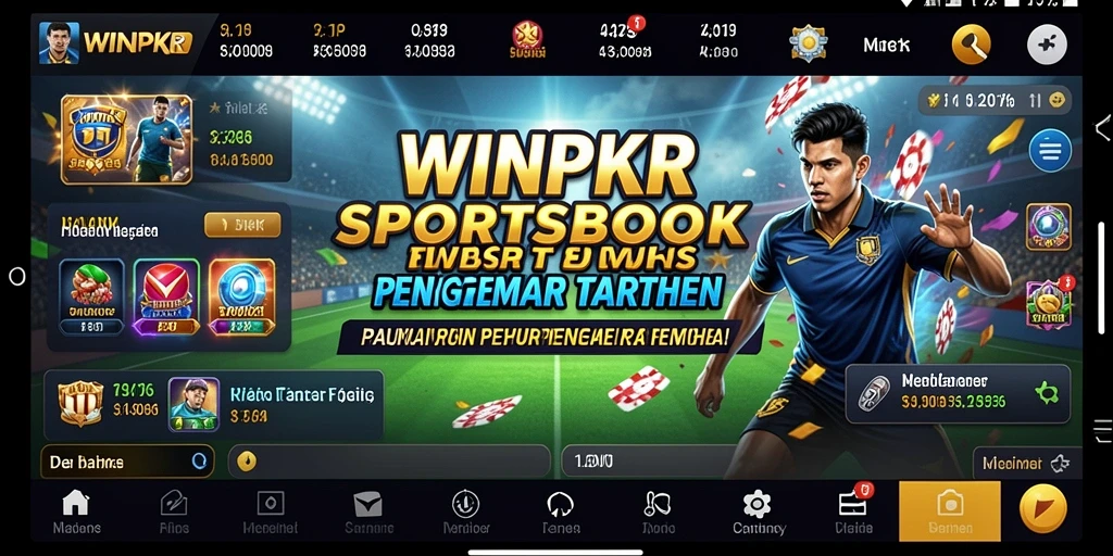 Tangkapan layar gameplay WINPKR yang menarik dengan taruhan olahraga.