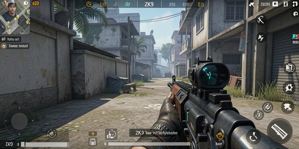Screenshot ZK9 menampilkan aksi seru dalam gameplay FPS.
